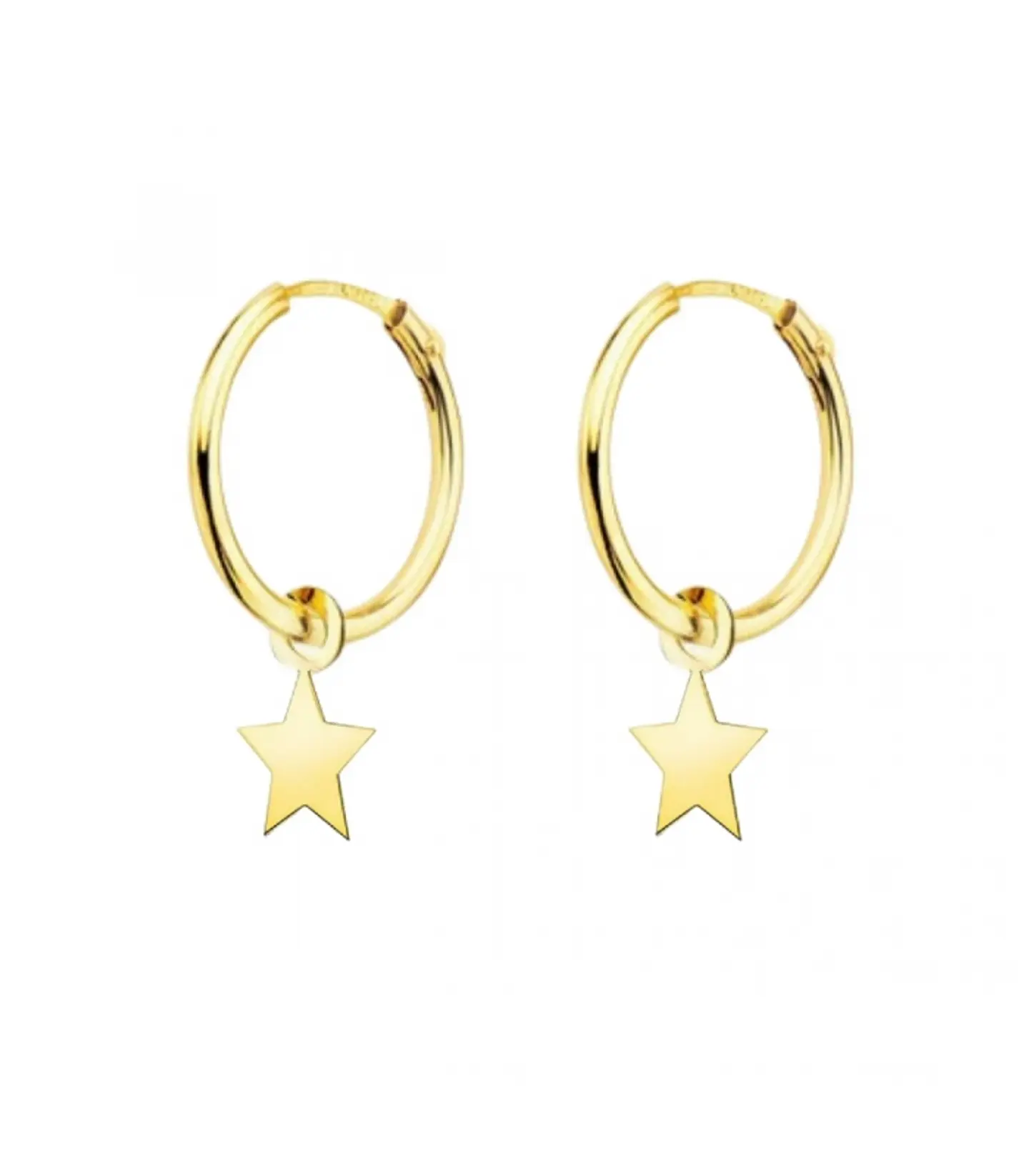 Pendiente de aro con estrella  1