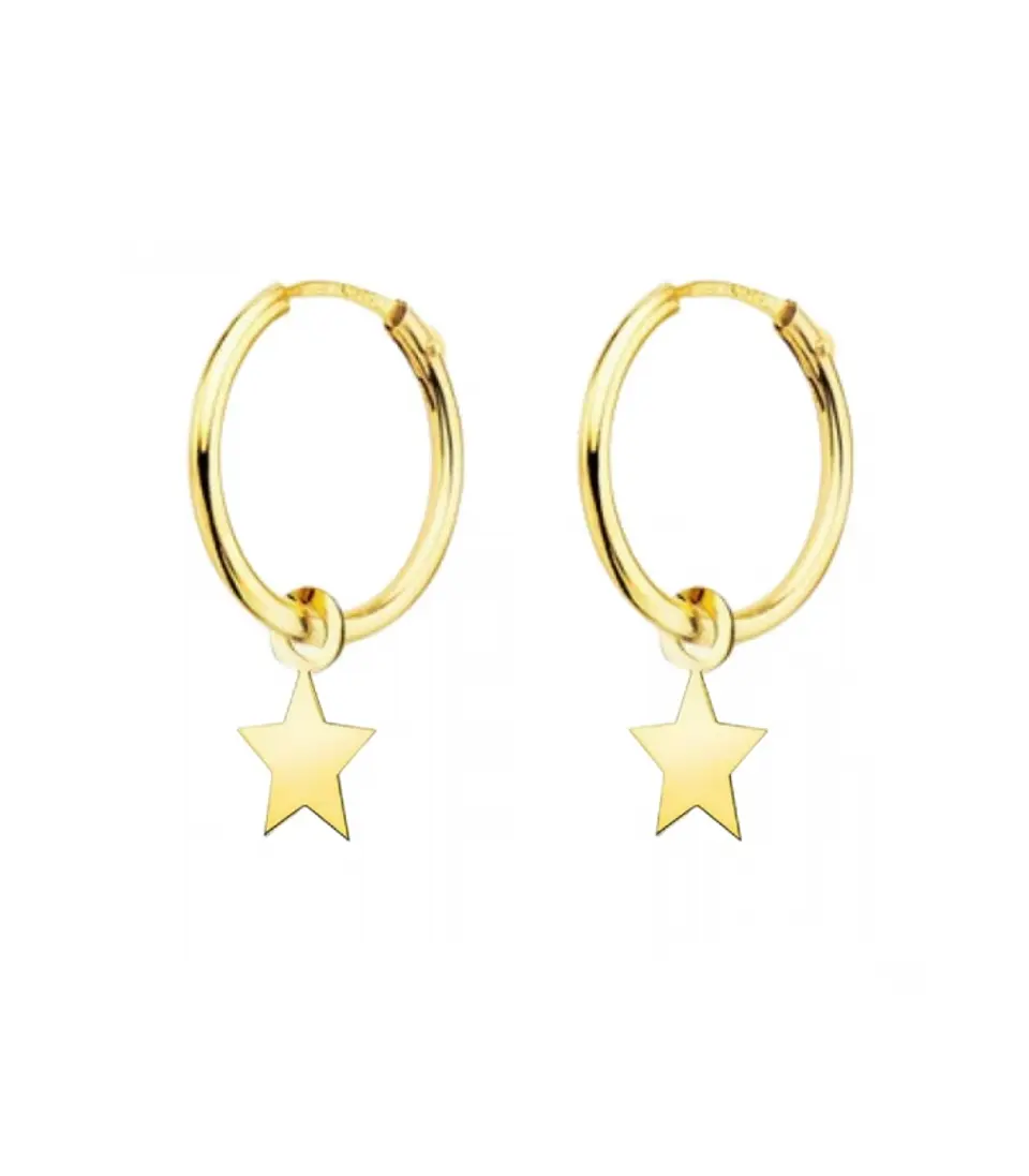 Pendiente de aro con estrella  1