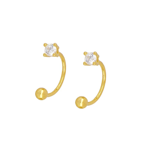 Pendiente tipo piercing con circonita