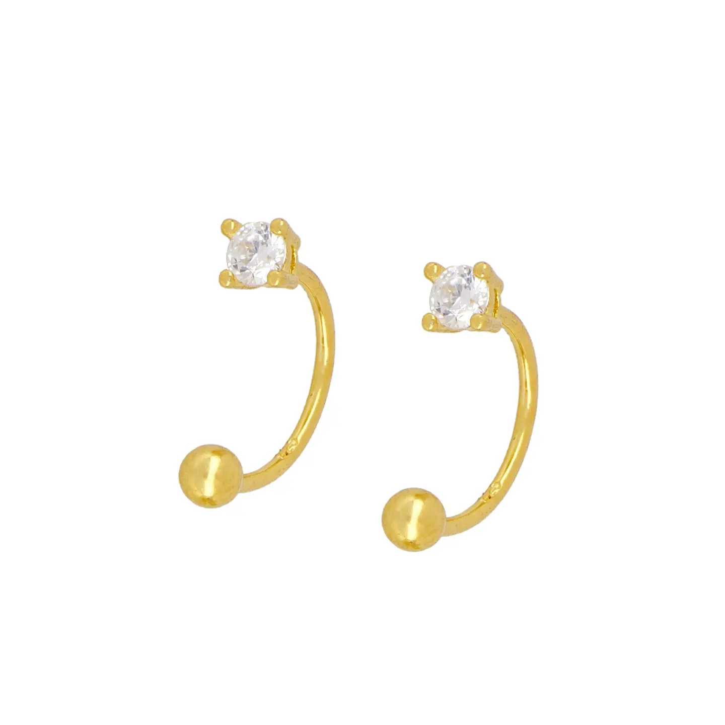 Pendiente tipo piercing con circonita 1