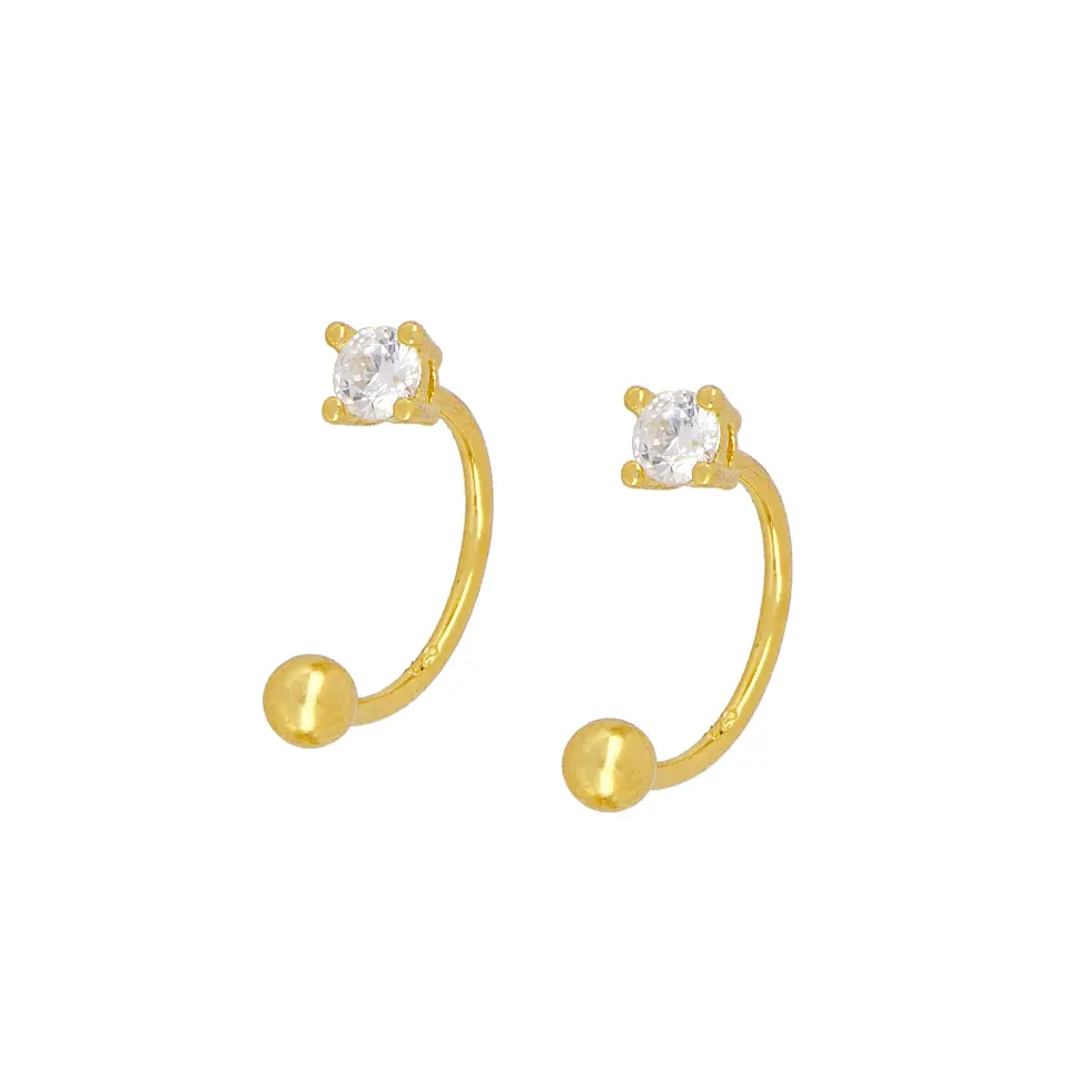 Pendiente tipo piercing con circonita 1