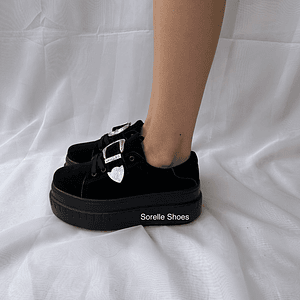 Zapatilla Hebilla Negra