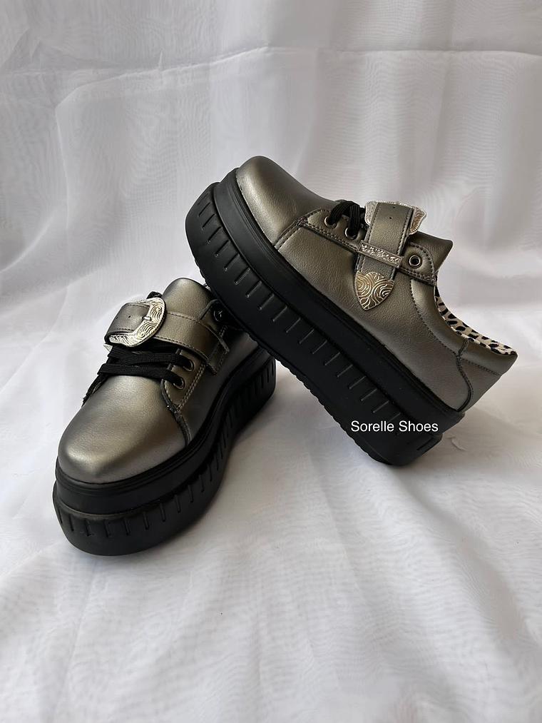 Zpatilla Hebilla Gris  4