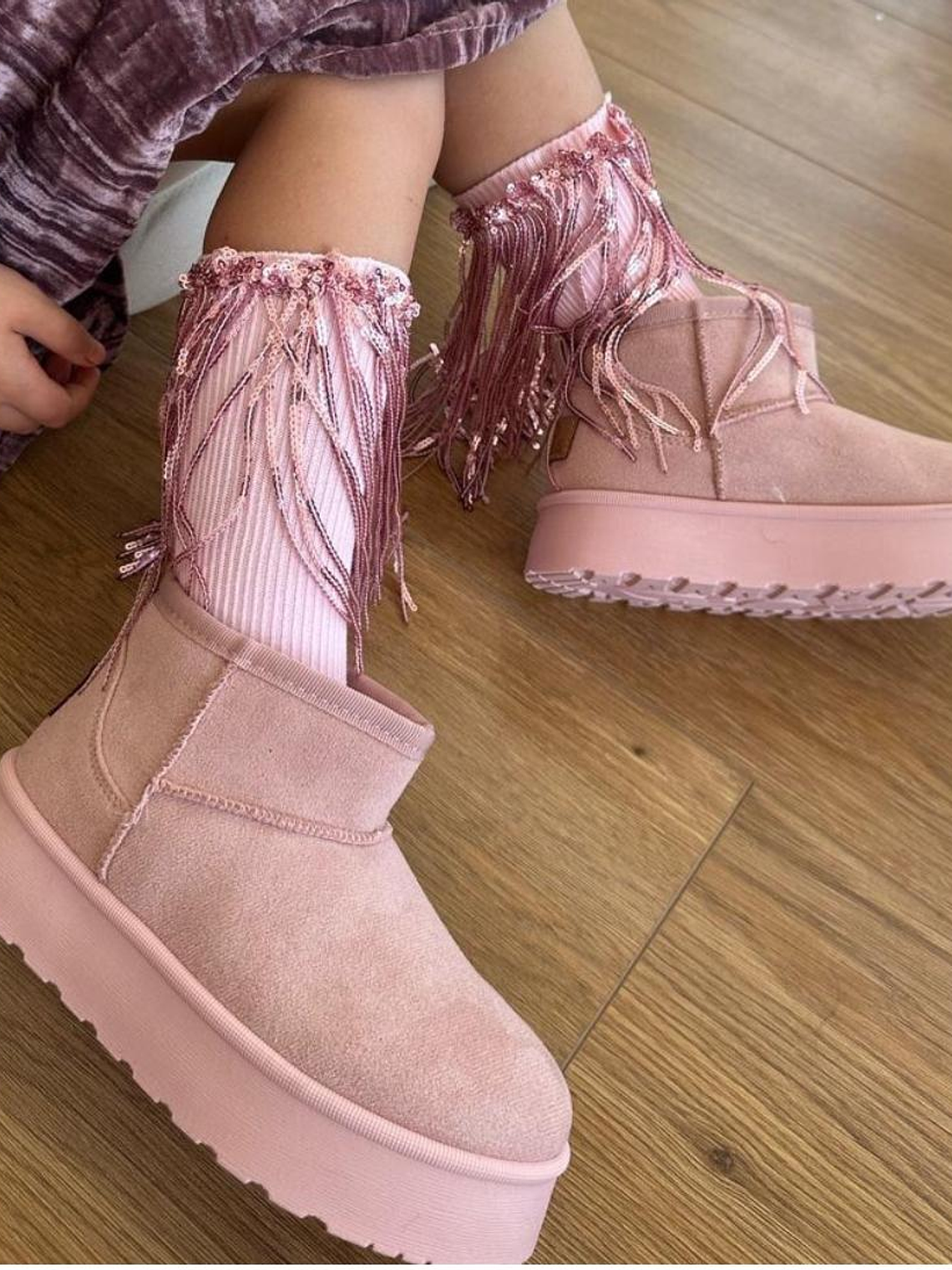 Pantu botas niñas  Rosadas 1
