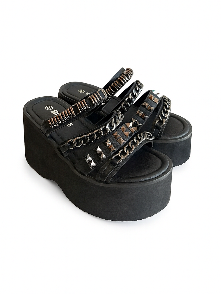 Sandalias Plataforma Tachas  1