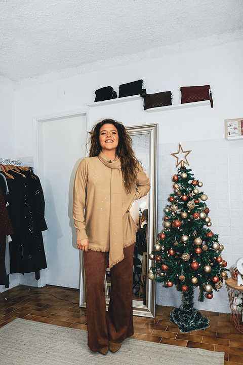 Calças pele de pêssego 