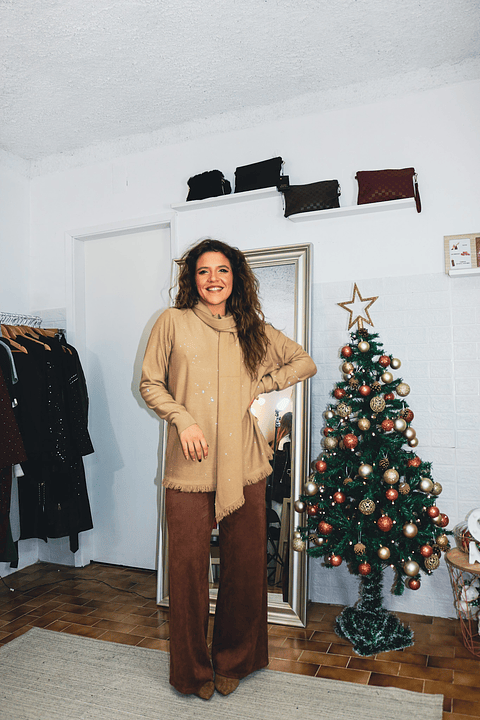 Calças pele de pêssego 