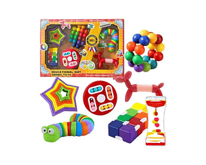 Kit Sensorial Para Niños Autismo - Tdah + Reloj De Burbuja