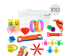 Pack 10 Mini Box Sensorial Juguetes Varios De Descompresión Autismo