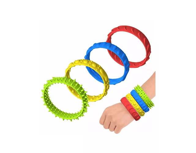 Brazaletes Sensoriales 4pcs Alivio Ansiedad Niños Tea Tdah