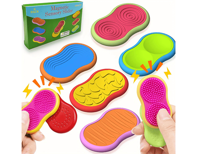 6 Piedras Magnéticas Texturizadas Antiestrés Tea Tdah