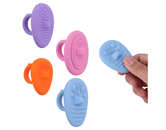 Anillos De Silicona Con Texturas Alivio Estrés 4 Unidades 