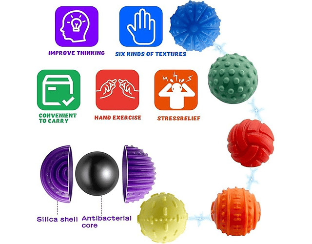 Pelotas Magnéticas Texturizadas Antiestrés Autismo Tdah