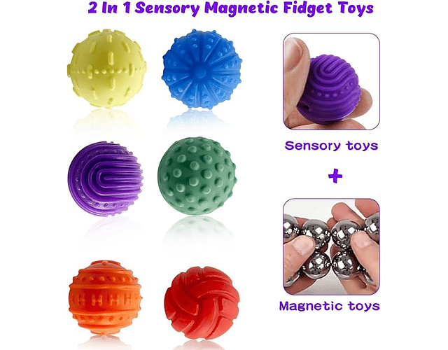 Pelotas Magnéticas Texturizadas Antiestrés Autismo Tdah