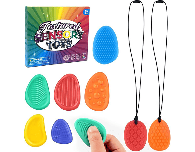 Pack 6 Mordedores Sensoriales Con Texturas Autismo Y Tdah