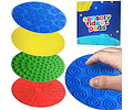 4 Discos Con Texturas Procesamiento Sensorial Autismo 17cm Variado Pisos