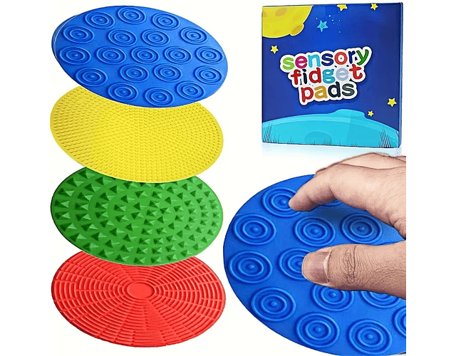 4 Discos Con Texturas Procesamiento Sensorial Autismo 17cm Variado Pisos