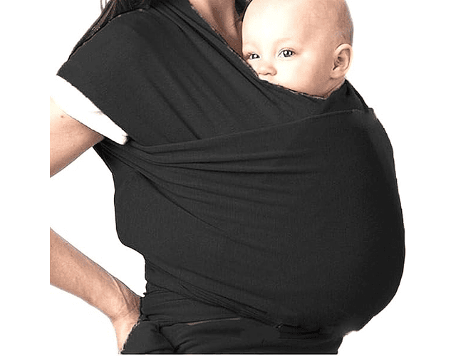 Fular Tela Bebé Multifuncional Segura Portátil Color Negro