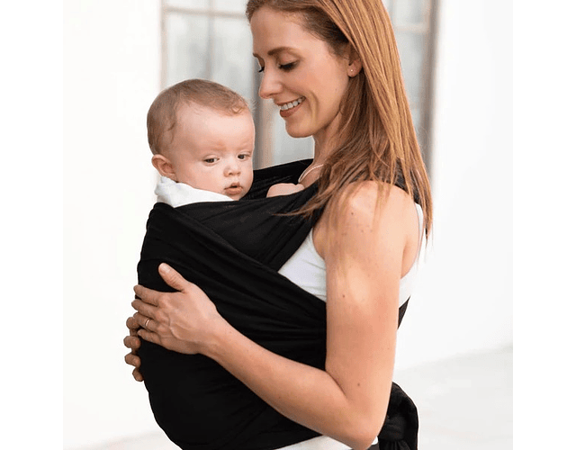 Fular Tela Bebé Multifuncional Segura Portátil Color Negro