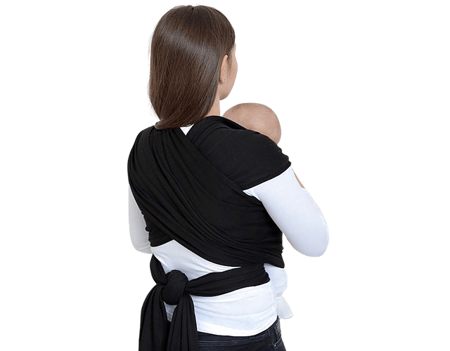 Fular Tela Bebé Multifuncional Segura Portátil Color Negro