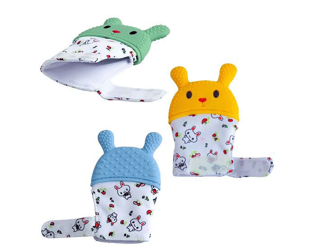 Set 2 Guantes Manoplas Para Rascar Encías Dentición De Bebés