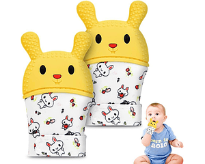 Set 2 Guantes Manoplas Para Rascar Encías Dentición De Bebés