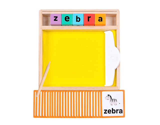 Bandeja De Escritura Montessori Con Arena Trabajar Trazos Amarillo