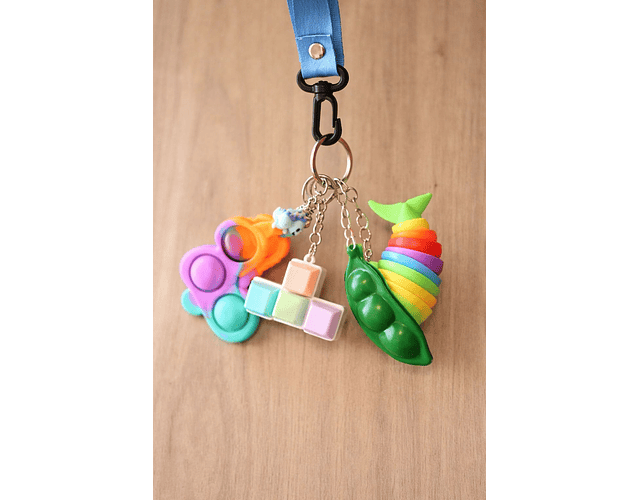 Porta Llaves Sensorial Infantil - Fidget Antiestrés Tea Tdah