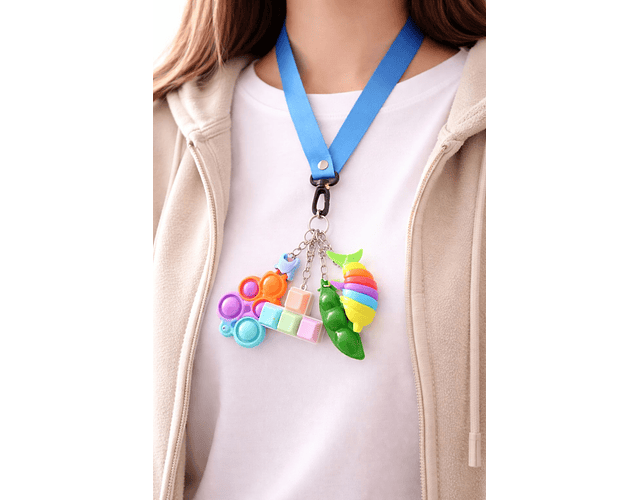 Porta Llaves Sensorial Infantil - Fidget Antiestrés Tea Tdah