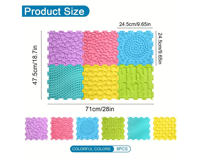 Tapete Sensorial Piso C/textura Estimulación Táctil Tea Tdah