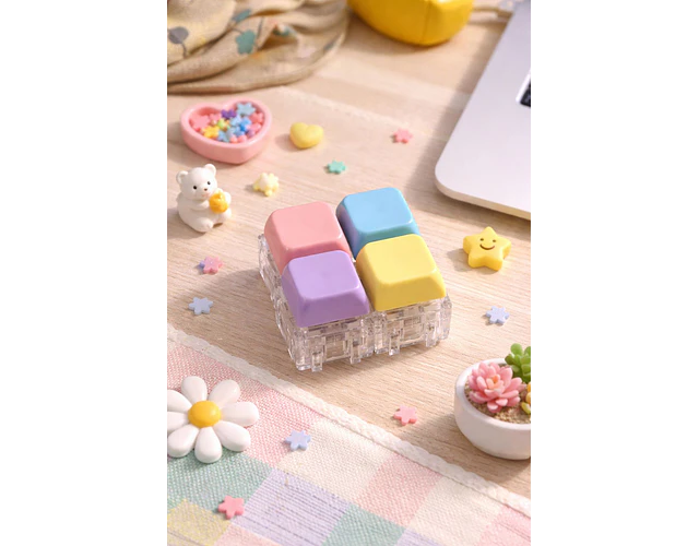 Teclados Antiestrés Sensorial Luz Armable 4 Uds Autismo Tdah