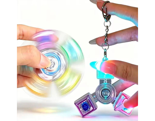 Llavero Teclado Sensorial Antiestrés Spinner Luz Relajante Tea Tdah