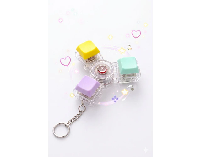 Llavero Teclado Sensorial Antiestrés Spinner Luz Relajante Tea Tdah