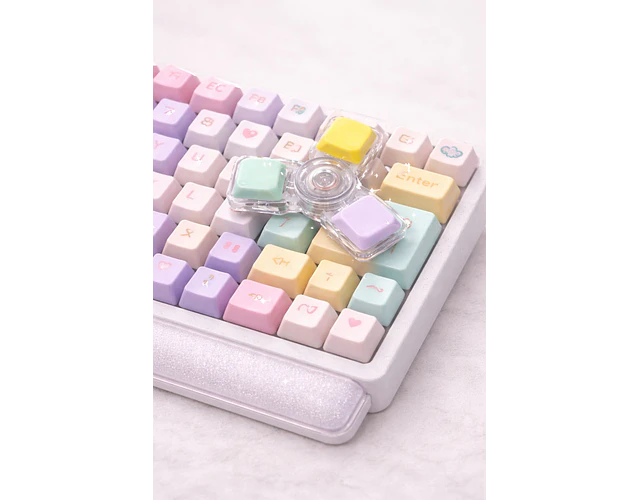 Llavero Teclado Sensorial Antiestrés Spinner Luz Relajante Tea Tdah