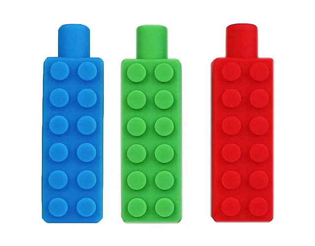 Mordedor Sensorial De Lápiz Tipo Lego Sensibilidad Oral