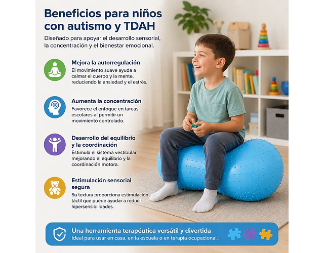 Balón Ovalado Pilates Yoga Tipo Maní Erizo 90x45cm Autismo Agregar a favoritos
