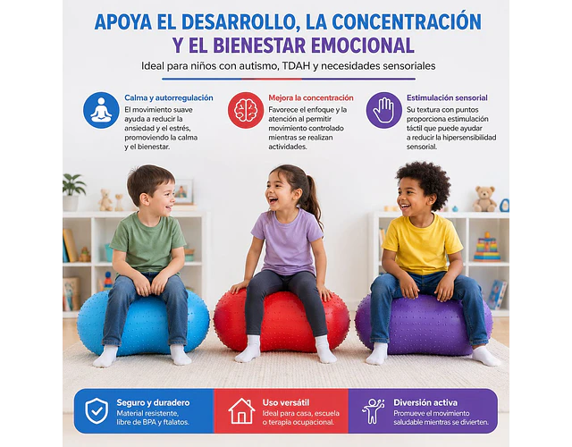 Balón Ovalado Pilates Yoga Tipo Maní Erizo 90x45cm Autismo Agregar a favoritos