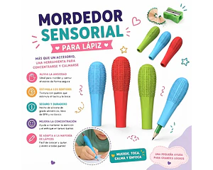 Mordedor Sensorial Estimulación Oral Para Lápices Tdah Tea
