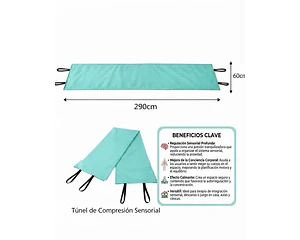 Túnel De Compresión Sensorial 2.9 M X 60 Cm Para Autismo Tda