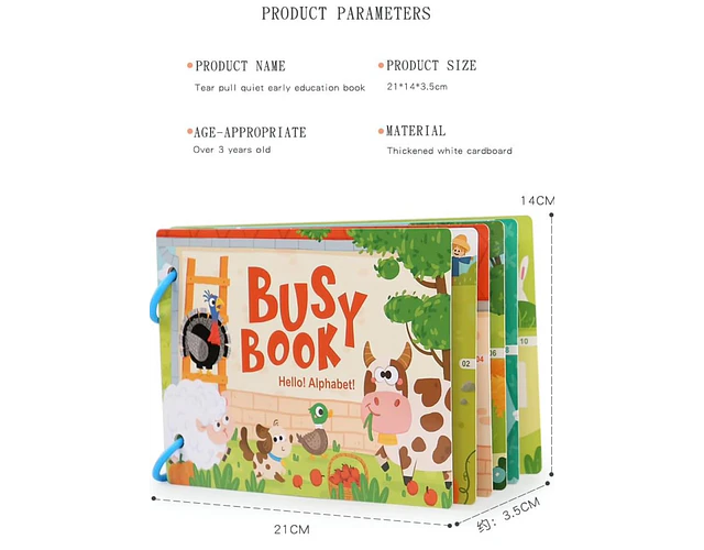 Libro Infantil De Actividades Con Velcro My Busy Book Niños