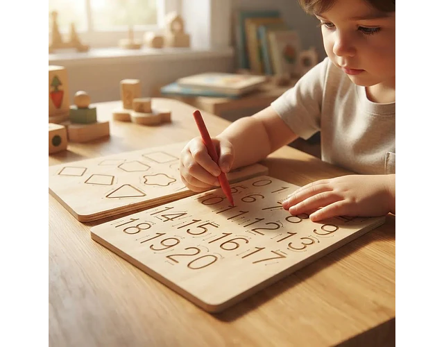 Tablero Grafomotricidad Números Y Formas Preescritura Niños