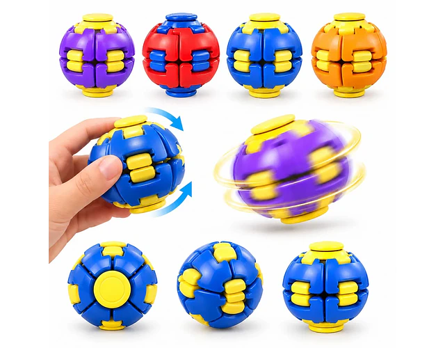 Juguete Antiestrés Fidget Spinner Pelota 3d Transformable