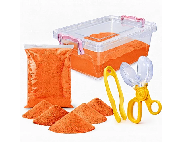 Caja De Arena Suelta 500gr Con Herramientas De Motricidad