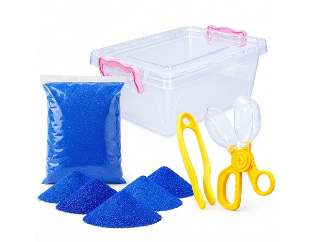 Caja De Arena Suelta 500gr Con Herramientas De Motricidad