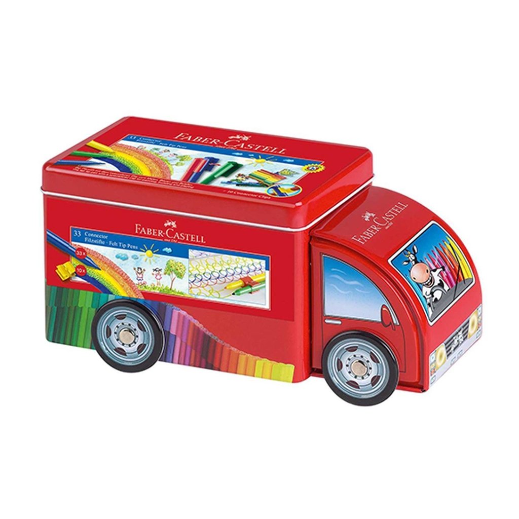 MARCADORES FABER-CASTELL CONECTOR CAMION METALICO 33 COLORES 1