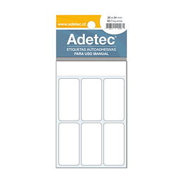 ETIQUETA BLANCA ADETEC 26 x 54 mm