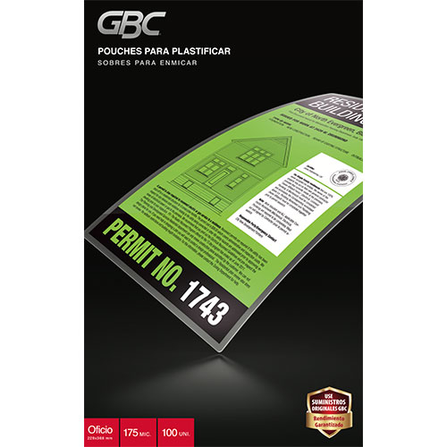 CAJA TERMOLAMINADO IBICO ACCO BRANDS OFICIO 229x368mm 175MIC. 100UNID 1