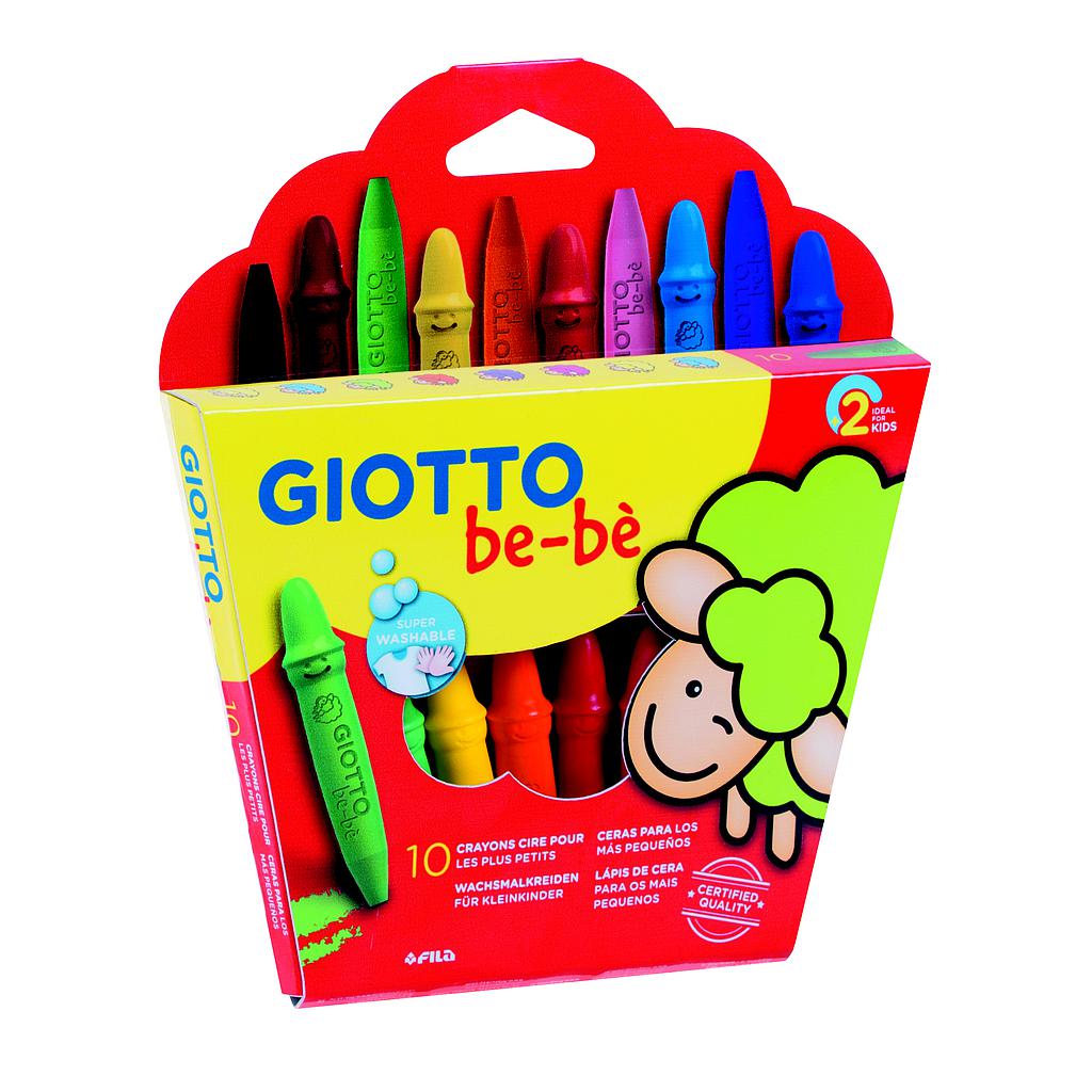 CRAYONES DE CERA GIOTTO BEBE 10 COLORES + SACAPUNTA 1