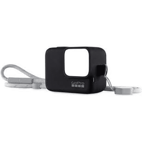 FUNDA GOPRO SILICONA + CUERDA AJUSTABLE BLACK ACSST-001