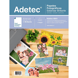 PAPEL FOTOGRAFICO ADETEC 170 Grs 10 Hjs CARTA BRILLANTE 